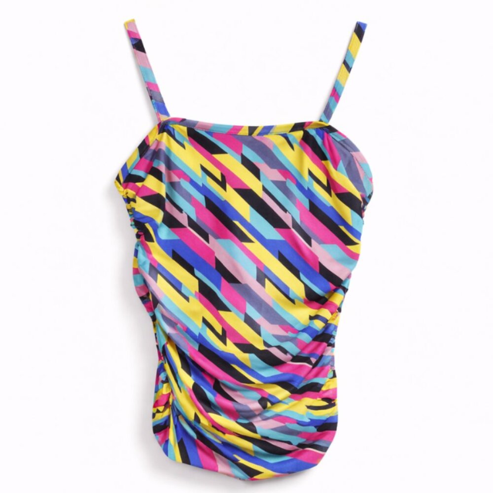 NWT OCEAN BLUES Colorful Geometric Tankini  - L